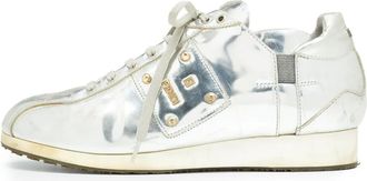 Fendi leather low sneakers - Grey