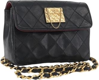 Chanel Pre-owned Vintage square cc flap bag - Dames - Vintage Mini Tas - Zwart - ONE Size - Leer - Vintage
