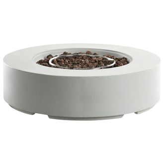 Beliani Brasero De Jard&iacute;n Patio Grc Quemador De Acero Inoxidable Gas Propano Gris Claro Pacaya