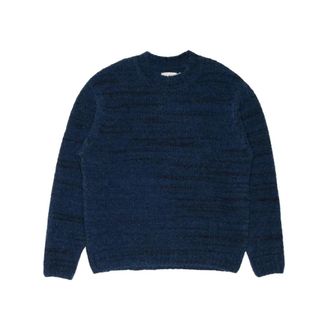 Nudie Jeans Gurra Boucle Crew Neck Sweater - Knitwear - Hombre - Azul - M