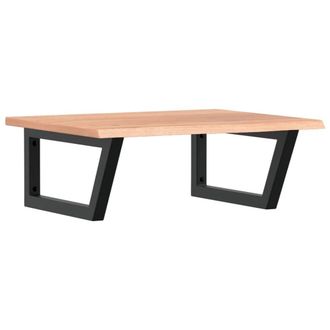 Berkfield Home Basin Shelf Wall Mounted Steel & Solid Wood Oak in Brown