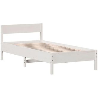 vidaXL Vidaxl - Bed Frame without Mattress White 75x190 cm Small Single Solid Wood Pine