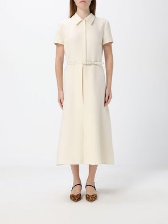 Fendi Abito chemisier midi in misto lana e seta con cintura in vita