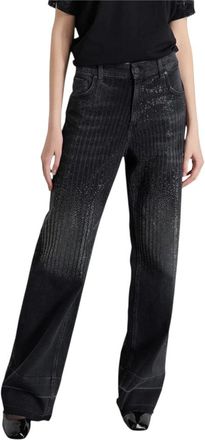 Ga&euml;lle Paris Loose Fit Oversized Extralange Broek - Dames - Loose Fit Jeans - Zwart - W25 - Katoen - Jeans