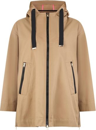 Herno Licht jack met capuchon en rits - Dames - Zomerjassen - Beige - M - Katoen - Jassen