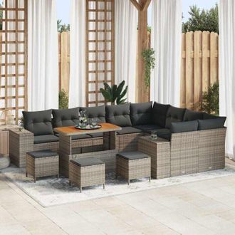 vidaXL Vidaxl - Conjunto De Sof&aacute; De Jard&iacute;n 13 Pcs Gris 110 X 55 X 71 Cm