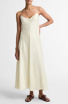 Vince Floral Jacquard Sleeveless Maxi Dress in Sun Ivory at Nordstrom, Size Xx-Small
