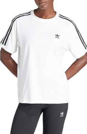 adidas Adicolor 3-Stripes Lifestyle Cotton T-Shirt in White at Nordstrom, Size X-Small