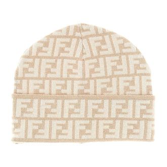 Fendi Beanies, female, Beige, Size: ONE SIZE Cappello