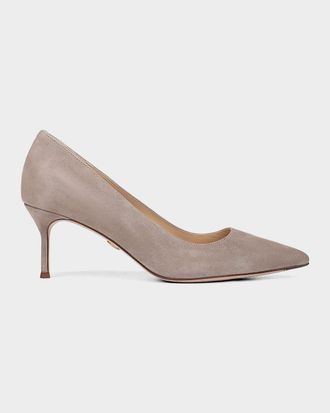 Veronica Beard 65mm Rita Suede Pointed-Toe Pumps