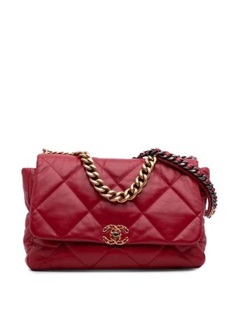 Chanel 2019 Maxi Lambskin 19 Flap satchel - women - Lambskin - One Size - Red