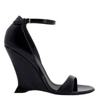 Ferragamo Vidette Patent Leather Wedge Sandals, Size 8 C