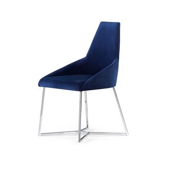 MondoViro Juego de 2 sillas de comedor de tela azul, 52x48 cm, 90 cm de alto