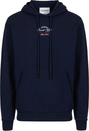 Iceberg Crew Neck Sweatshirt - Heren - Hoodies - Blauw - S - Katoen - Hoodies & sweatvesten