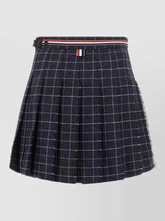 Thom Browne wool checked pleated mini skirt