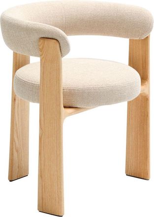 K Home Massiver Design Esszimmerstuhl Granyte mit Armlehnen - Natural/Beige