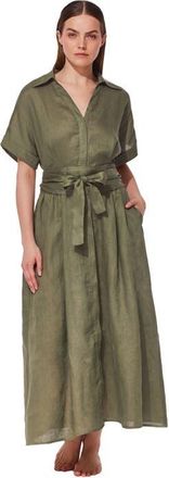 Gottex Hokkaido Shirt Dress Cover-Up in Light-Olive at Nordstrom, Size Medium