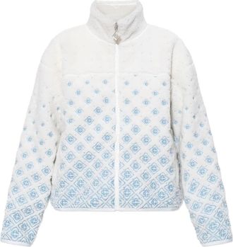 Casablanca Geborduurde Gradient Monogram Cropped Fleece Jas - Dames - Fleece jassen - Wit - XS - Wol - Fitness