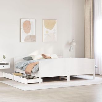 Berkfield Home Bed Frame without Mattress White 180x200 cm Super King Solid Wood Pine