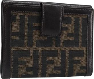 Fendi Pre-owned Vintage Zucca Canvas Portemonnee - Dames - Vintage Accessoires - Bruin - ONE Size - Leer - Vintage