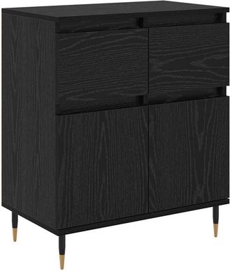 vidaXL Sideboard Black Oak 60 x 35 x 70 cm Engineered Wood and Iron vidaXL