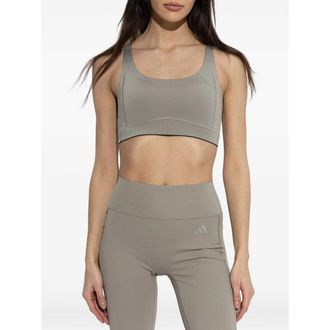 adidas Racerback Recycled Polyester Sports Bra - Beige