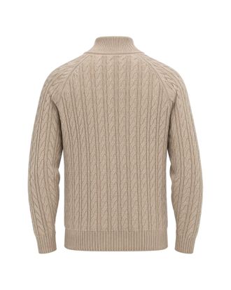 HUGO BOSS Cable-Knit Virgin Wool Sweater - Brown