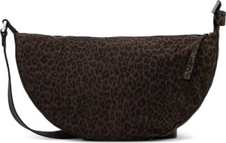 AllSaints Borsa a tracolla Halfmoon con stampa animalier - Marrone