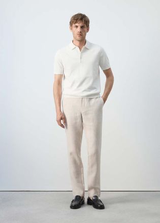 Mango Pantaloni 100% lino slim fit grezzo - Uomo - 44 - MANGO MAN