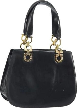 Ferragamo Pre-owned Handbags, female, Black, Size: ONE SIZE Pre-owned Leather Handbag