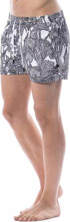 Roberto Cavalli Black Polyester Men Swimwear Bicolor Clothing