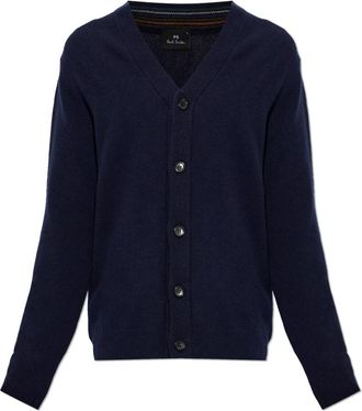 Paul Smith Merino Wol Cardigan - Heren - Vesten - Blauw - XL - Wol - Truien & Vesten