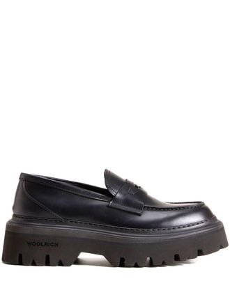 Woolrich round toe leather loafers - women - Leather - 40 - Black