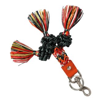 Dolce & Gabbana Accessoires, Dames, Veelkleurig, ONE Size, Leer, Clasp Finder Ketting Sleutelhanger