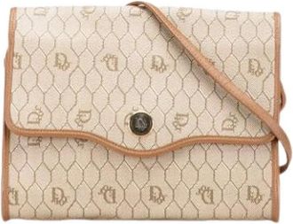 Dior Pre-owned Shoulder Bags, female, Beige, Size: ONE SIZE Pre-owned Fabric Crossbody Bag
