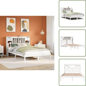 vidaXL Letto con scomparti - vidaXL Letto Libreria senza Materasso Bianco 140x200 cm Legno di Pino - Letto con base a doghe