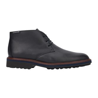 Mephisto Zwarte Leren Enkellaars voor Heren - Heren - Veterlaarzen - Zwart - 39 EU - Leer - Schoenen