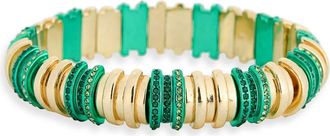 Covet Two-Tone Ombr&eacute; Cubic Zirconia Stretch Bracelet in Green Multi/Light Green/Gold at Nordstrom Rack