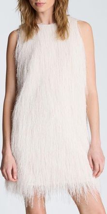 Kenneth Cole Sleeveless Fringe Minidress in Oyster at Nordstrom, Size X-Large