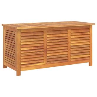 Berkfield Home Garden Storage Box with Louver 113x50x56 cm Solid Wood Acacia in Brown | Size: 113 x 50 x 56 cm