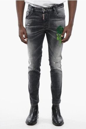 Dsquared2 GOTHROSE Super Twinky Denims with Flocked Detail size 48