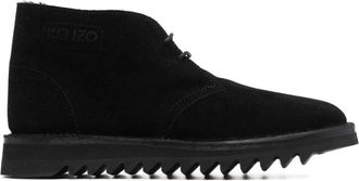 Kenzo Lace-up Enkellaarsjes - Heren - Veterlaarzen - Zwart - 44 EU - Leer - Schoenen