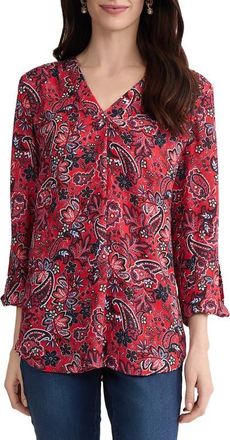 Jones New York Paisley Print Tunic in Rouge Multi at Nordstrom, Size X-Large