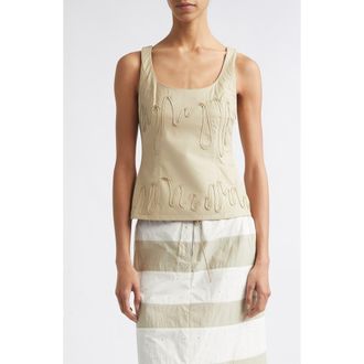 Paloma Wool Fil Leather Top in Ecru at Nordstrom, Size 12 Us