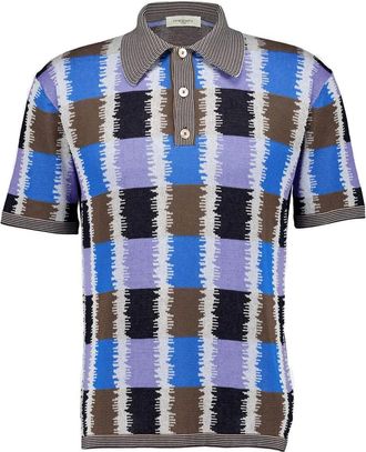 PIACENZA 1733 Polo con motivo geometrico - Blu