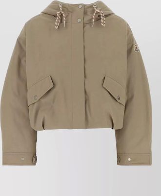 Moncler polyester blend eucalyptus hooded down jacket