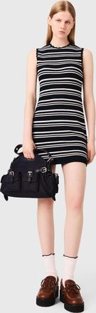 Maje Short Crochet Dress - Navy/white - Maje