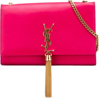 Saint Laurent Tweedhands Medium Zacht Kalfsleer Classic Monogram Kate Tassel Schoudertas