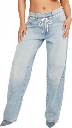 Good American Good 90s Loose Drawstring Belt Jeans In Blue