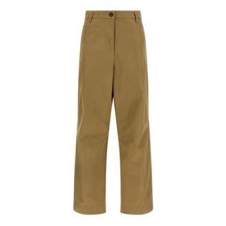 Dries Van Noten Pinks Heavy Cotton Trousers - female - Dries Van Noten - Wide Trousers - Beige - 2XS - Trousers
